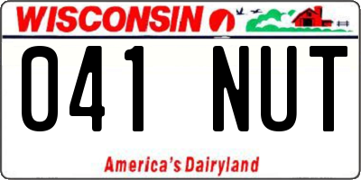 WI license plate 041NUT