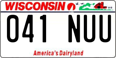 WI license plate 041NUU