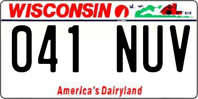 WI license plate 041NUV