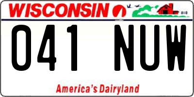 WI license plate 041NUW