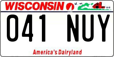 WI license plate 041NUY