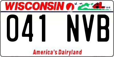 WI license plate 041NVB