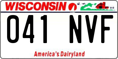 WI license plate 041NVF