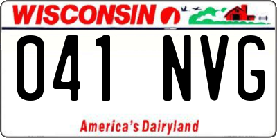 WI license plate 041NVG