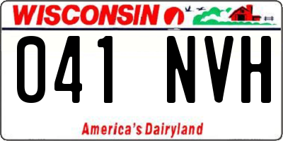 WI license plate 041NVH