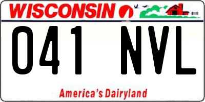 WI license plate 041NVL