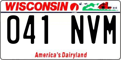WI license plate 041NVM