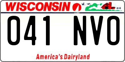 WI license plate 041NVO