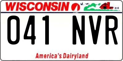 WI license plate 041NVR