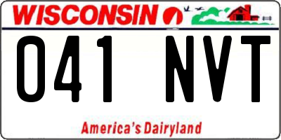 WI license plate 041NVT