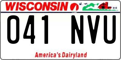 WI license plate 041NVU