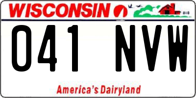 WI license plate 041NVW