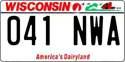 WI license plate 041NWA
