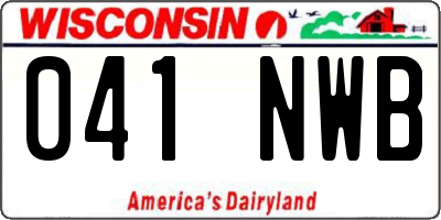 WI license plate 041NWB