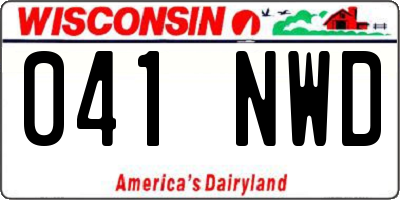 WI license plate 041NWD
