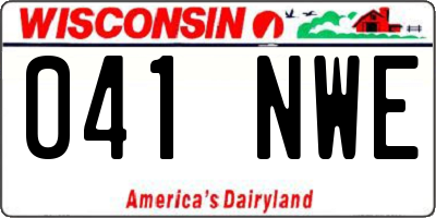 WI license plate 041NWE