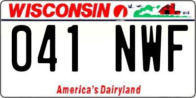 WI license plate 041NWF