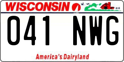 WI license plate 041NWG