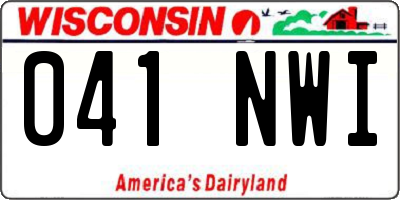WI license plate 041NWI