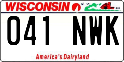 WI license plate 041NWK