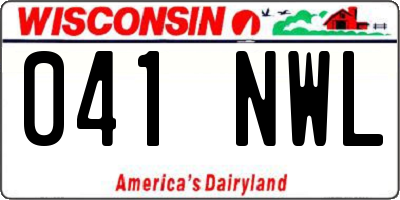 WI license plate 041NWL