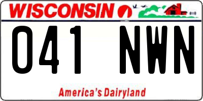 WI license plate 041NWN