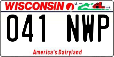 WI license plate 041NWP