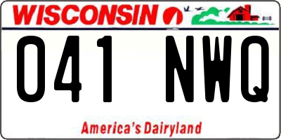 WI license plate 041NWQ