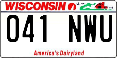 WI license plate 041NWU
