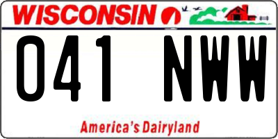 WI license plate 041NWW