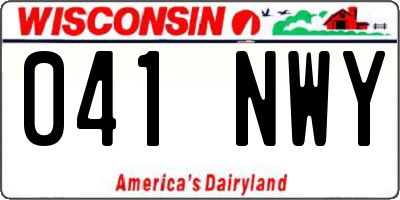 WI license plate 041NWY