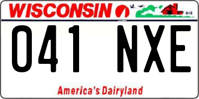 WI license plate 041NXE