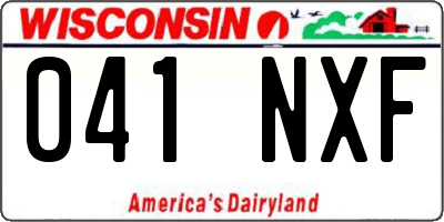 WI license plate 041NXF