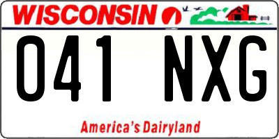 WI license plate 041NXG