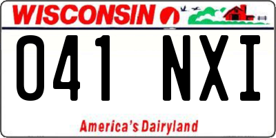 WI license plate 041NXI