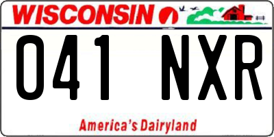 WI license plate 041NXR