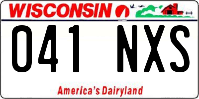 WI license plate 041NXS