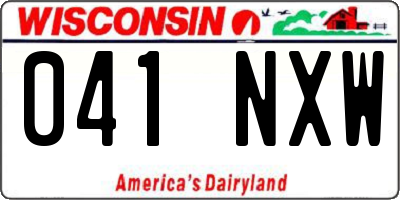 WI license plate 041NXW