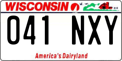 WI license plate 041NXY