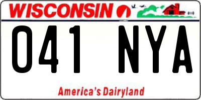 WI license plate 041NYA