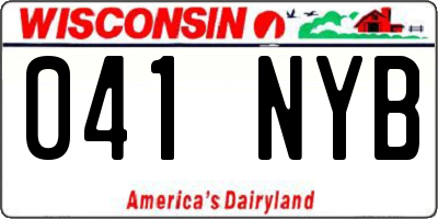 WI license plate 041NYB