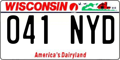 WI license plate 041NYD