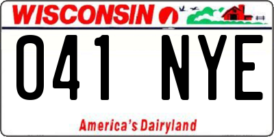 WI license plate 041NYE