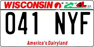 WI license plate 041NYF