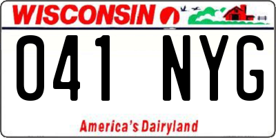 WI license plate 041NYG