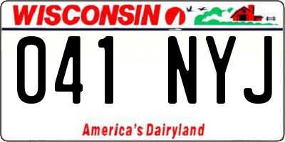 WI license plate 041NYJ