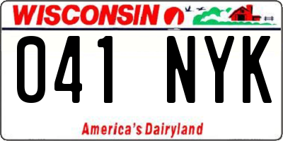 WI license plate 041NYK