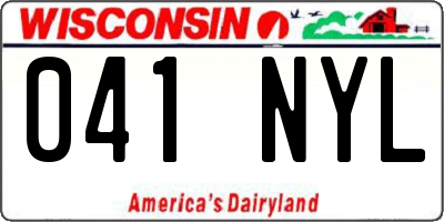 WI license plate 041NYL
