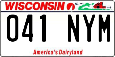 WI license plate 041NYM
