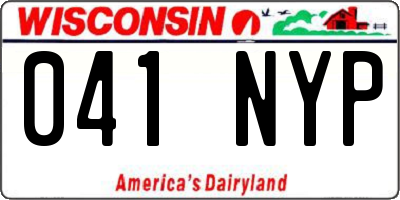 WI license plate 041NYP